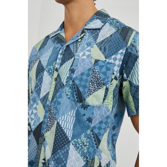 New RAILS  Moreno Shirt Triangle Patchwork Shadow Size L - Picture 15 of 15